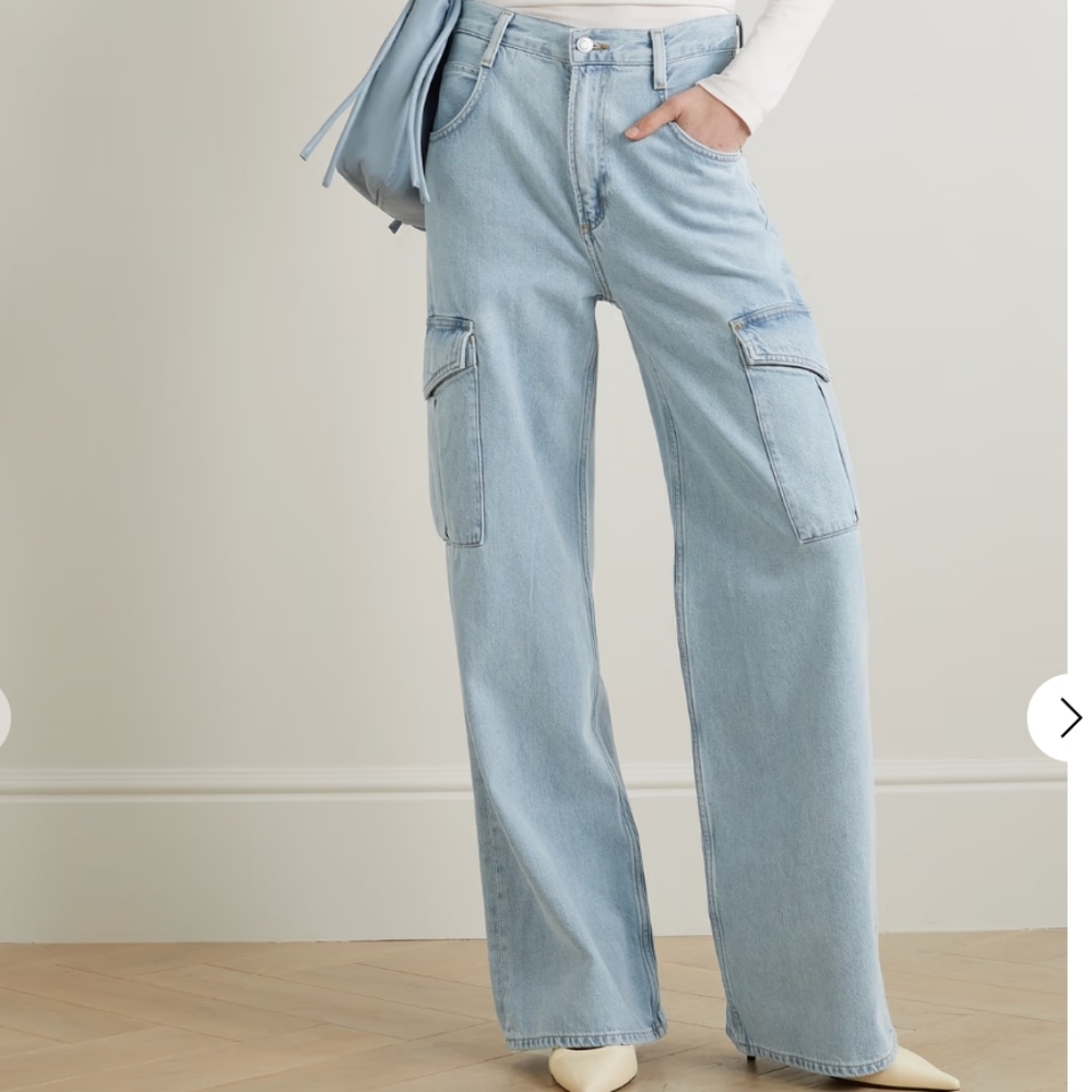 Agolde Minka high-rise wide-leg cargo organic jeans Size 28 In Realm